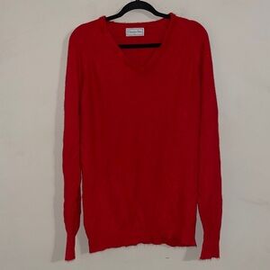Christian Dior red vintage v-neck sweater XL